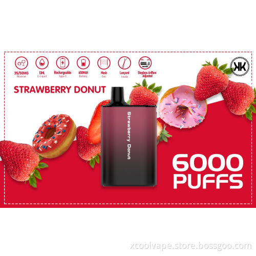 Factory Recharging 6000 puffs disposable vapors
